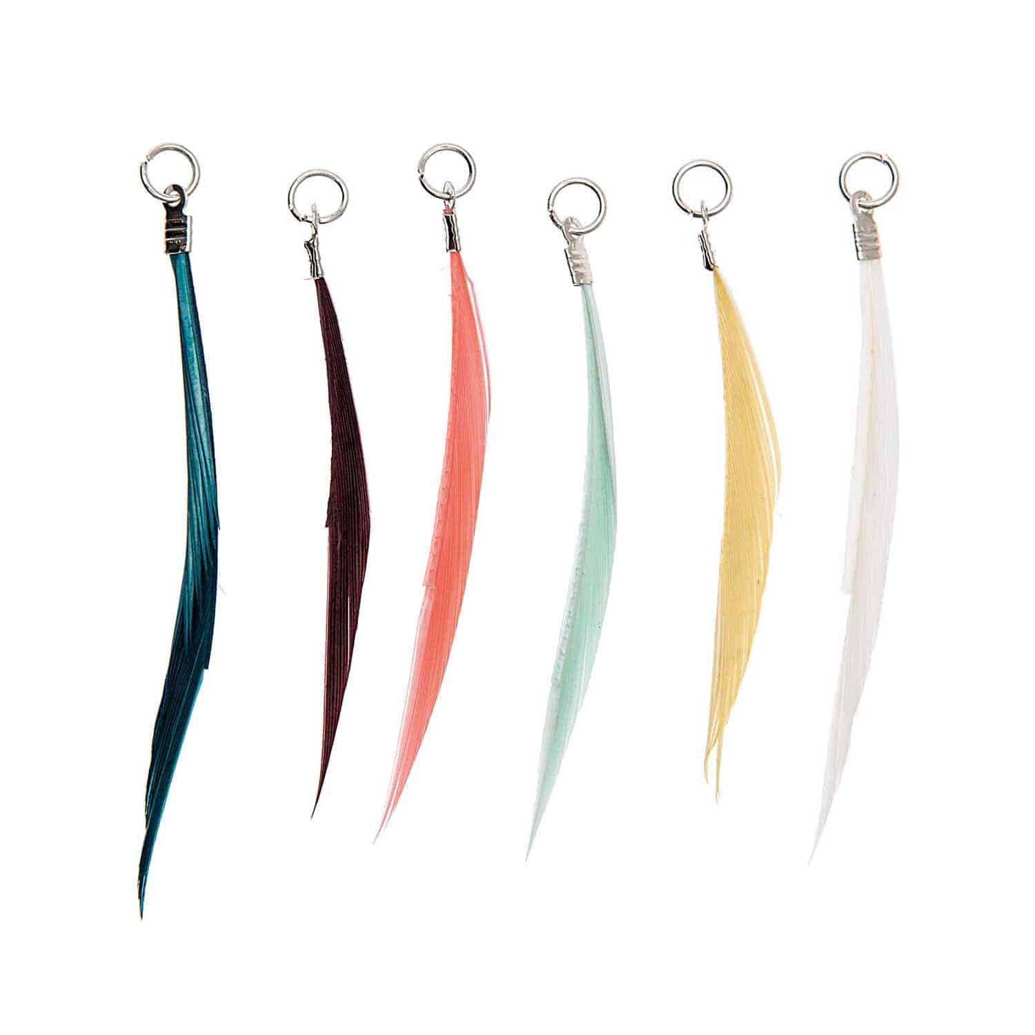 Rico Design Federn mit Öse 6 Stück Multicolor