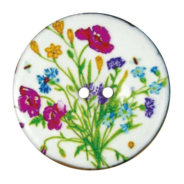 Rico Design Knopf Floral Weiß