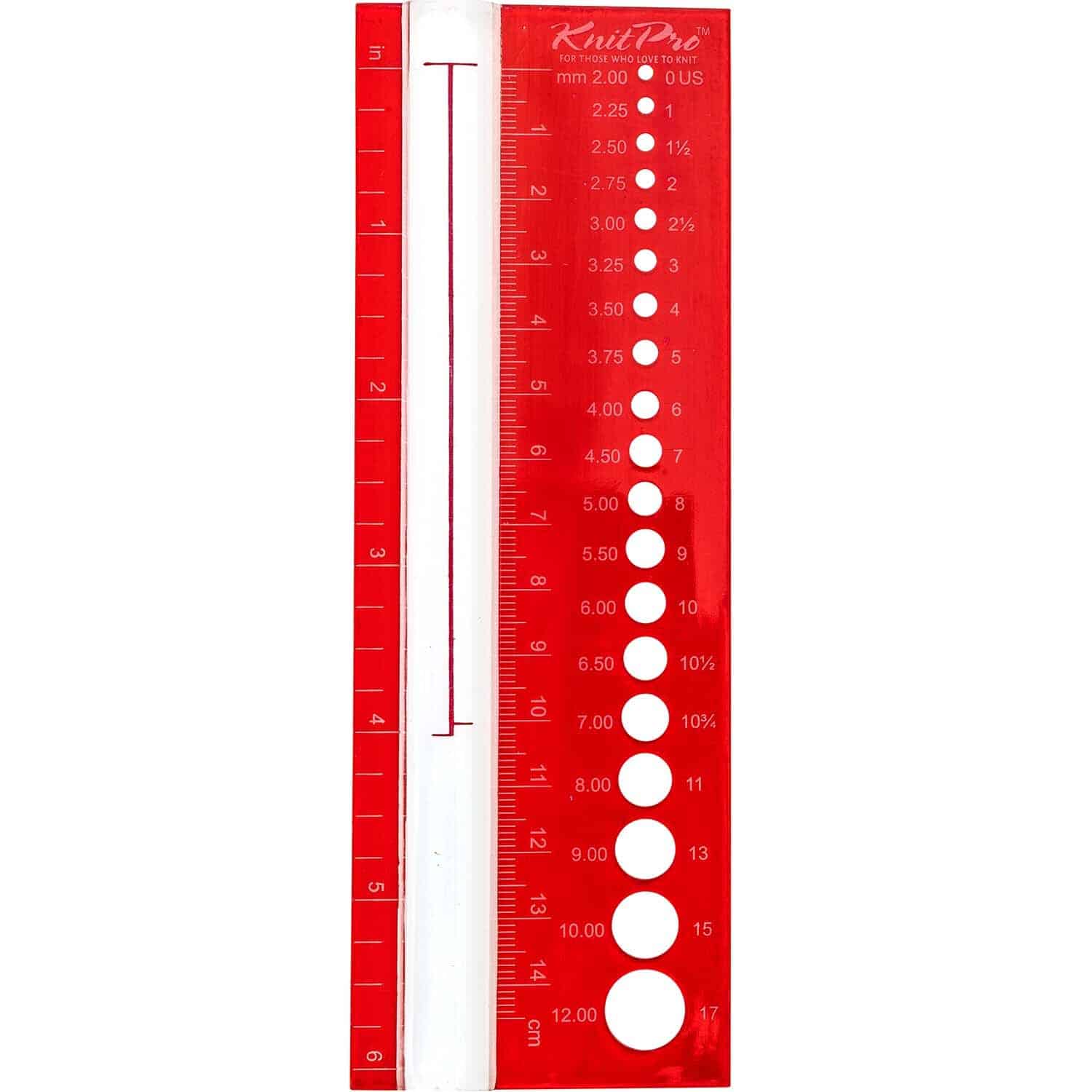 Wolle Rödel KnitPro Größenmaß mit Lupe bis 15cm