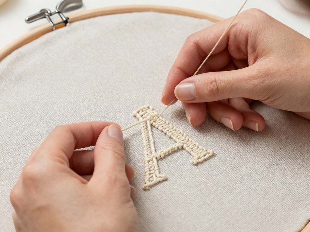 Buchstaben sticken