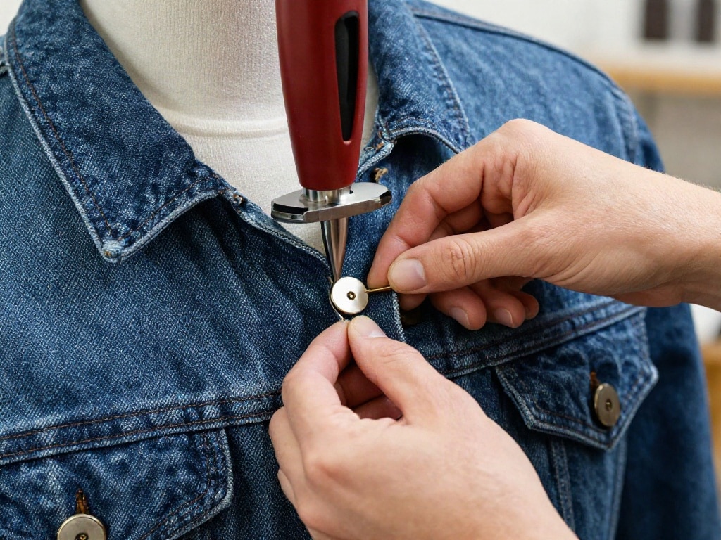 Druckknöpfe anbringen