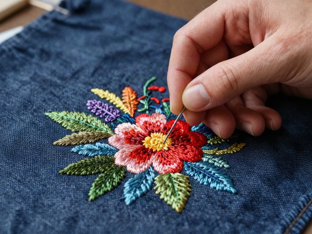 Jeans besticken