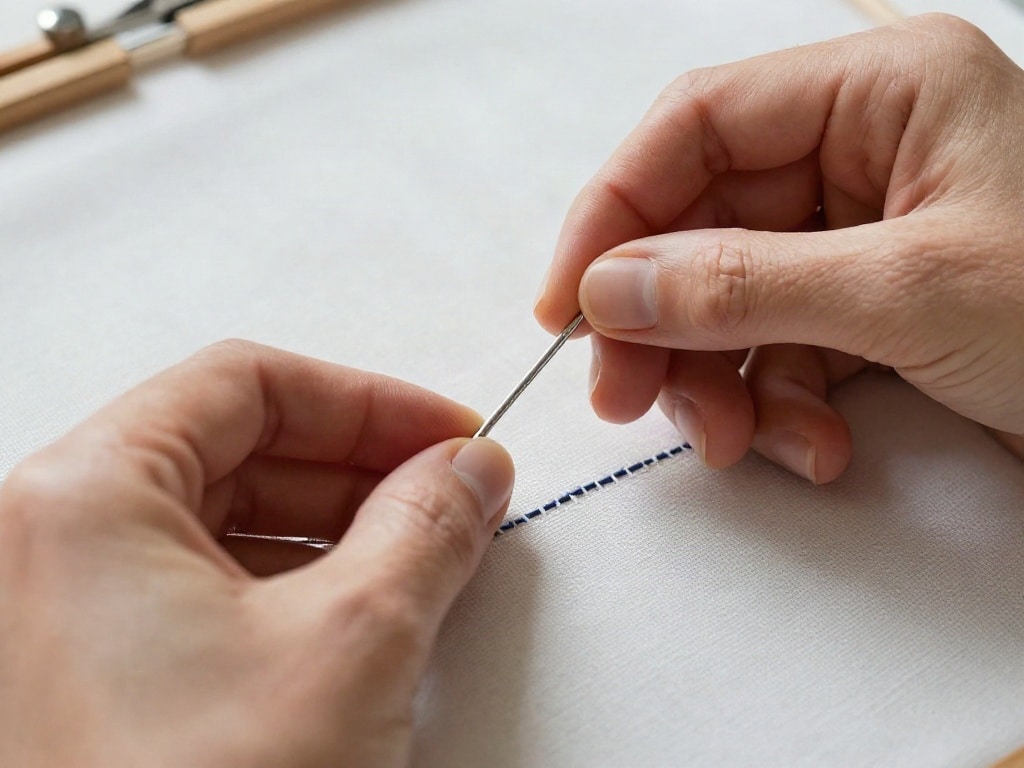 Rückstich Sticken